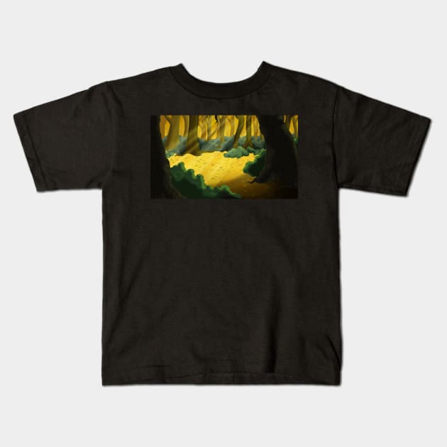 Gold Wood Kids T-Shirt by Thedustyphoenix